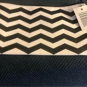 Black and White Chevron zipper makeup case